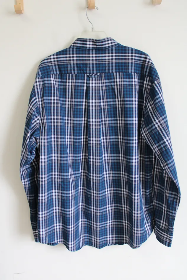 Haggar Rings Haggar Blue Plaid Button Down Shirt XXL