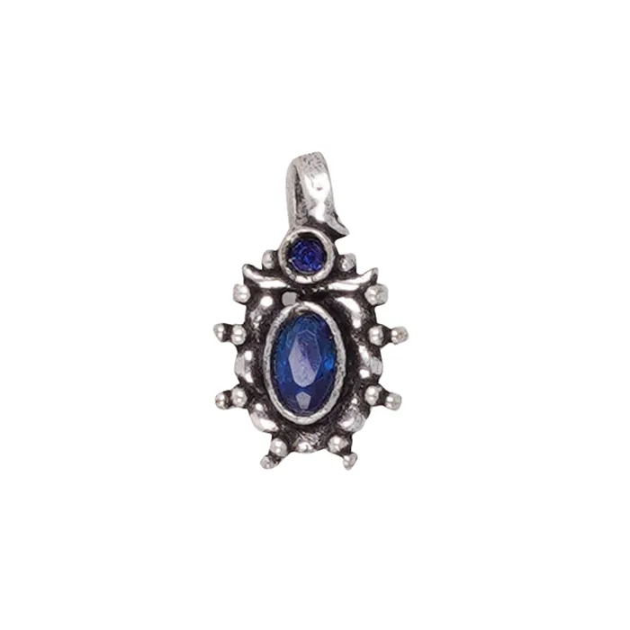Teejh TEEJH AMUKHI BLUE SILVER OXIDISED JEWELRY GIFT SET Rings