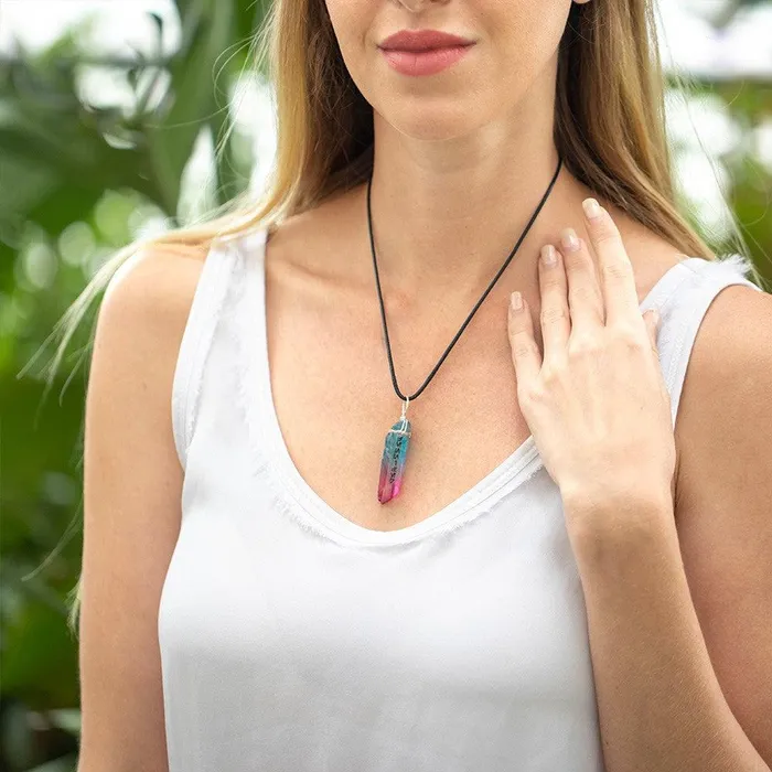 Belbren Necklaces Custom Name Kyber Crystal Necklace Jedi Lightsaber Design with Aurebesh Text
