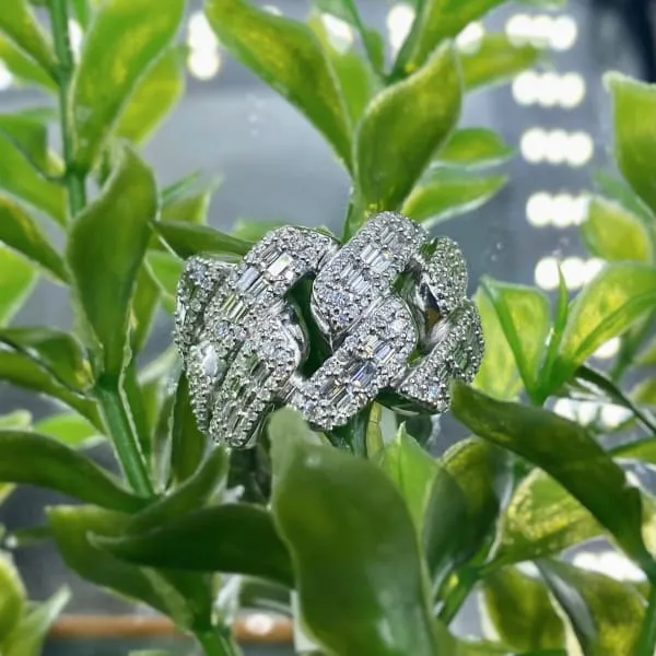 Diamond Source NYC Rings Natural Round Brilliant Diamond Pave Link Ring Set in 14K White Gold 218ct tw Diamond Source NYC Rings Natural Round Brilliant Diamond Pave Link Ring Set in 14K White Gold 218ct tw