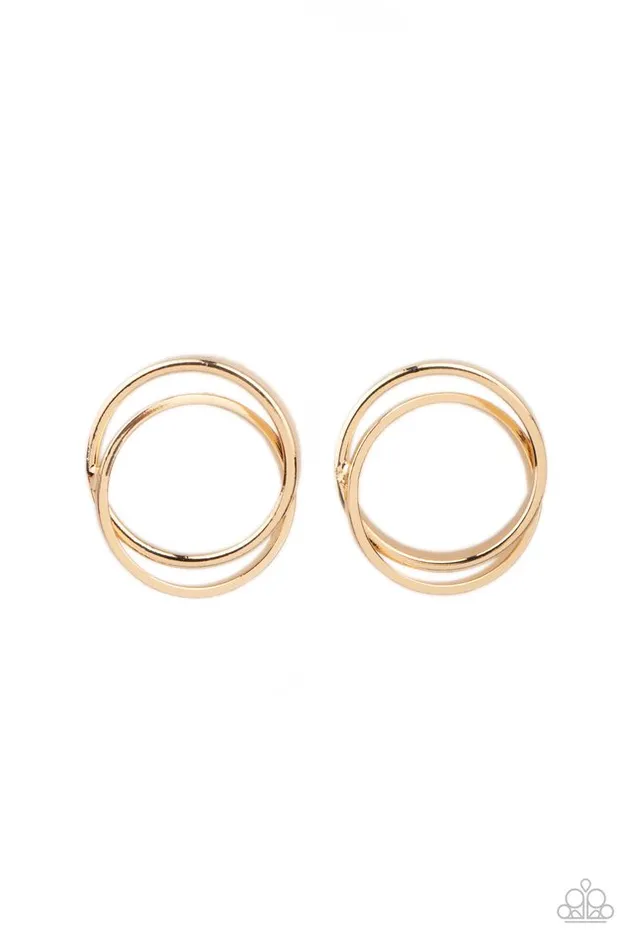 Earrings Paparazzi Jewelry Paparazzi Earring Always In The Loop Gold