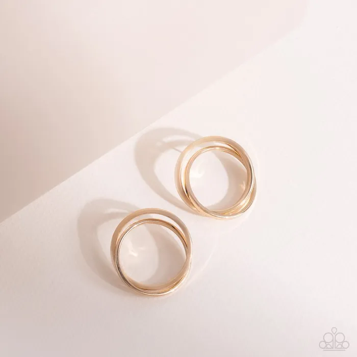 Earrings Paparazzi Jewelry Paparazzi Earring Always In The Loop Gold