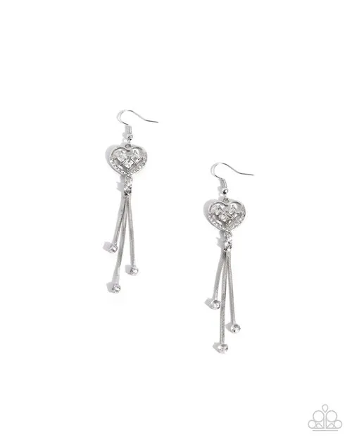 Earrings Paparazzi Jewelry Paparazzi Earring Cascading Character White Earrings Paparazzi Jewelry Paparazzi Earring Cascading Character White