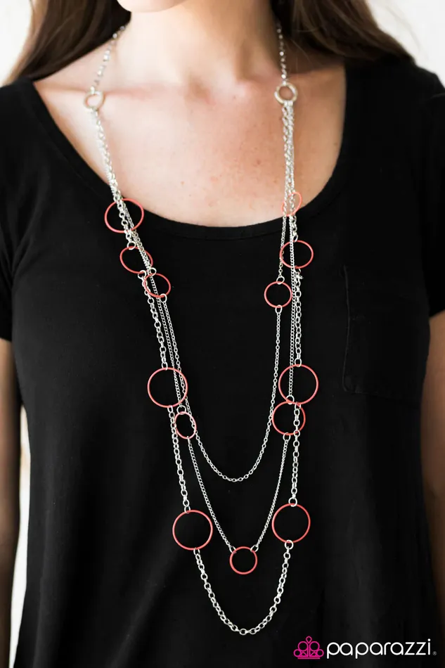 Necklaces Paparazzi Necklace Do The HULA HOOP Orange Paparazzi Jewelry