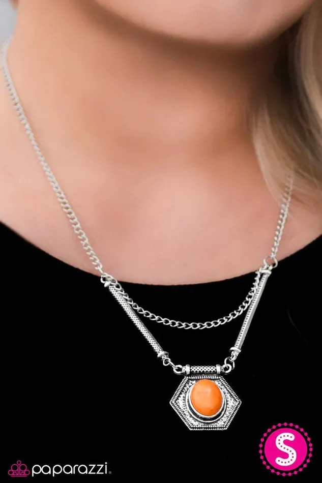 Paparazzi Jewelry Necklaces Paparazzi Necklace Desert Soul Orange
