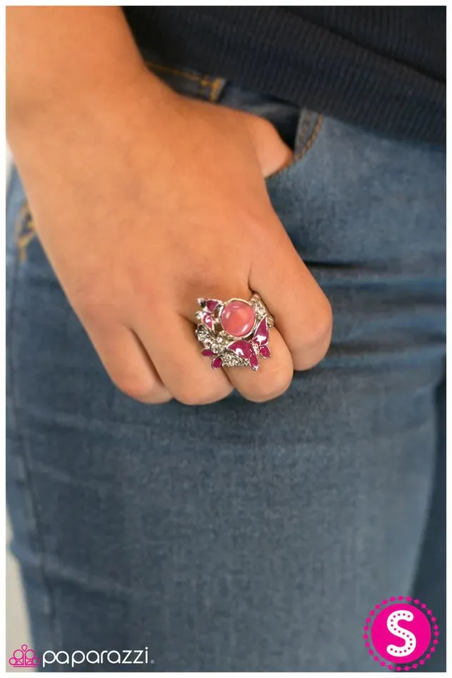 Paparazzi Jewelry Rings Paparazzi Ring Butterfly Ball Pink