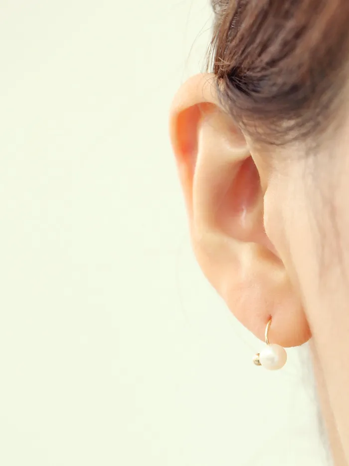 Earrings 14K gold Twist Freshwater Pearl Cartilage Earring 20g MinimalBijoux