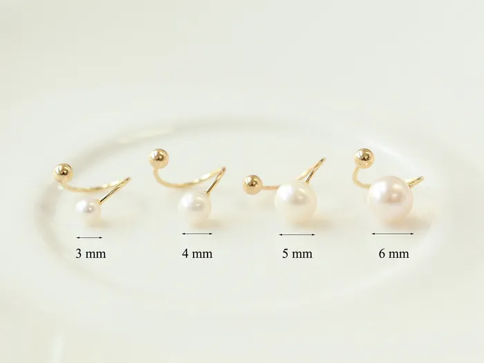 Earrings 14K gold Twist Freshwater Pearl Cartilage Earring 20g MinimalBijoux