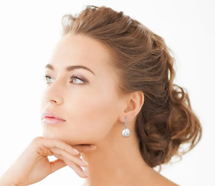 Earrings SPT White South Sea Pearl Diamond Pas de Cinq Earrings