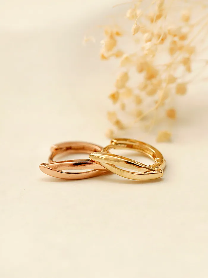 MinimalBijoux Earrings 14K Gold Curved Cartilage Hoop Earring