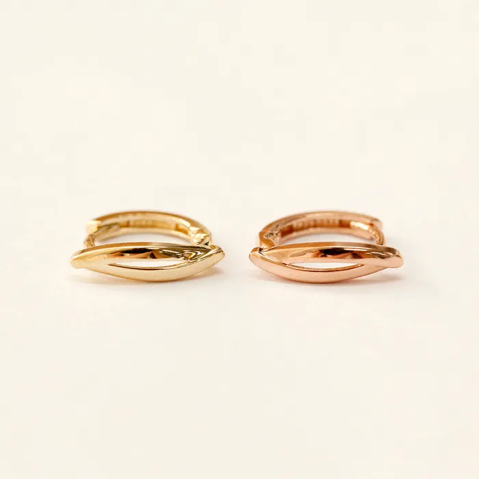 MinimalBijoux Earrings 14K Gold Curved Cartilage Hoop Earring