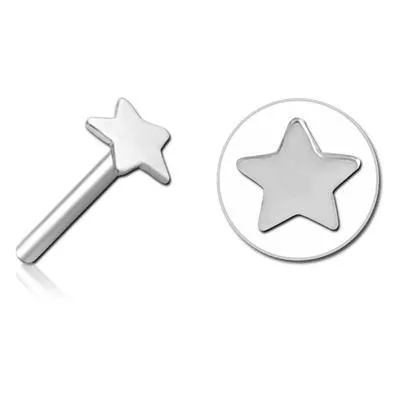 Star Stainless Threadless End Tulsa Body Jewelry Earrings