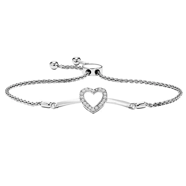 Bracelets Silver Diamond Bolo Bracelet 010 CTW International Diamond Center Bracelets Silver Diamond Bolo Bracelet 010 CTW International Diamond Center
