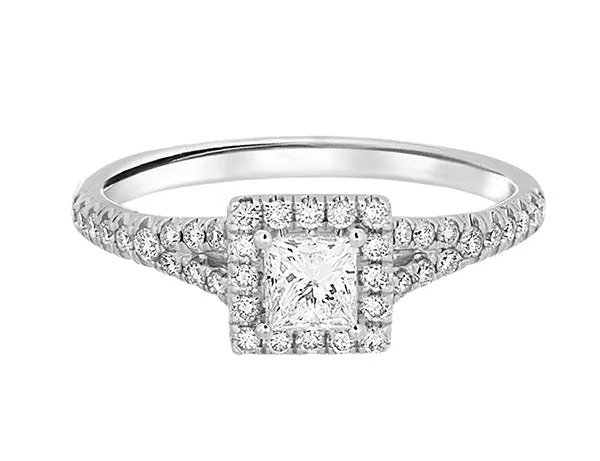 International Diamond Center Rings Complete Rings White Gold with 03 CTW Princess Diamond Diamond Center Stone Halo Engagement Ring International Diamond Center Rings Complete Rings White Gold with 03 CTW Princess Diamond Diamond Center Stone Halo Engagement Ring