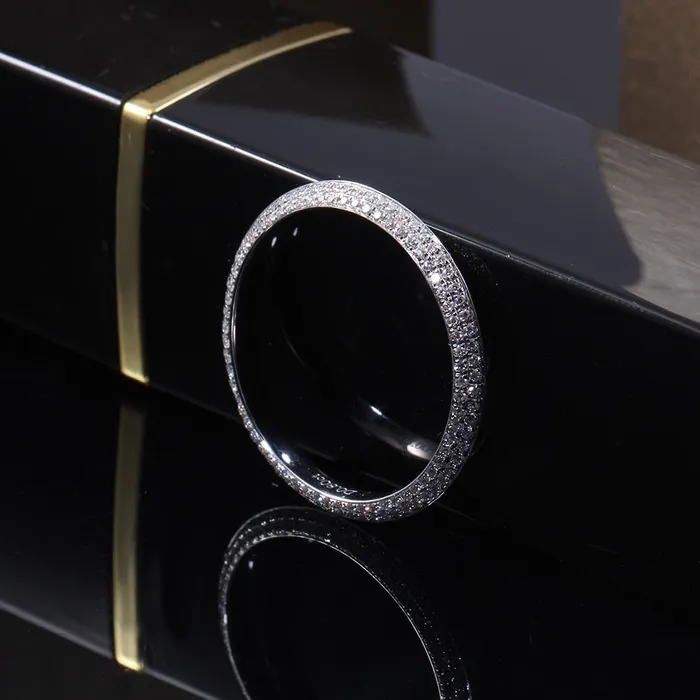 Luxus Moissanite Rings Jewelry Rings 14k White Gold Stackable Moissanite Eternity Ring 08ct Total
