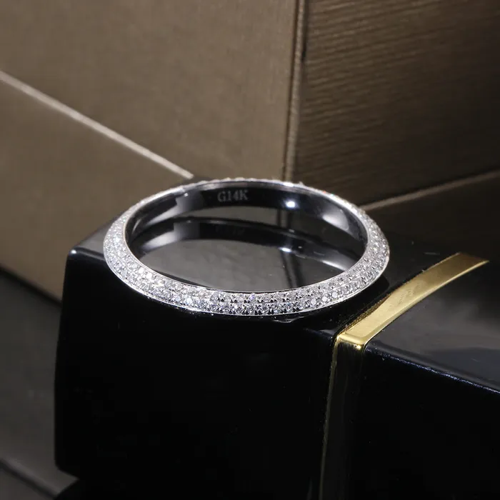Luxus Moissanite Rings Jewelry Rings 14k White Gold Stackable Moissanite Eternity Ring 08ct Total