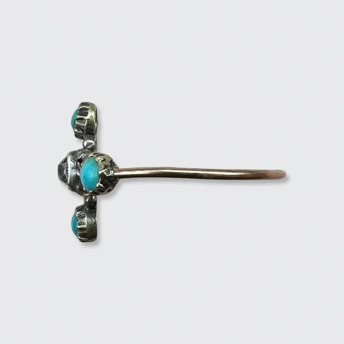 21stfinds Georgian Diamond Turquoise Ring Rings