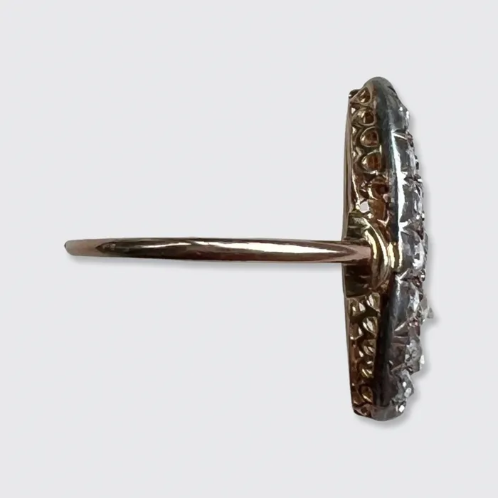 21stfinds Rings Victorian Oval RoseCut Diamond Cluster Ring