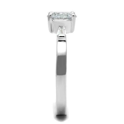 3W1339 Rhodium Brass Ring with AAA Grade CZ in Clear Alamode Rings
