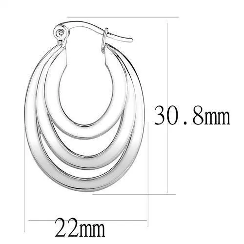 Alamode Earrings 3W1394 Rhodium Brass Earrings with No Stone