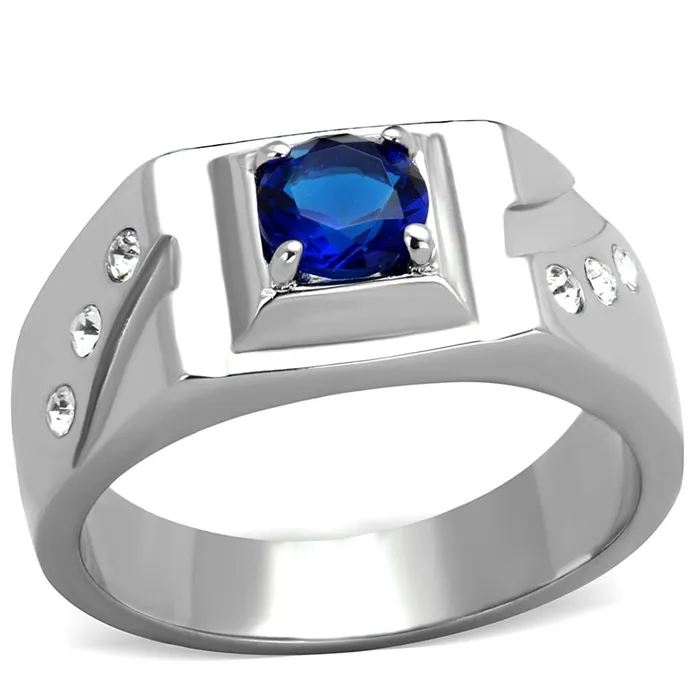 Alamode TK1929 High polished no plating Stainless Steel Ring with Synthetic Synthetic Glass in Montana Rings Alamode TK1929 High polished no plating Stainless Steel Ring with Synthetic Synthetic Glass in Montana Rings