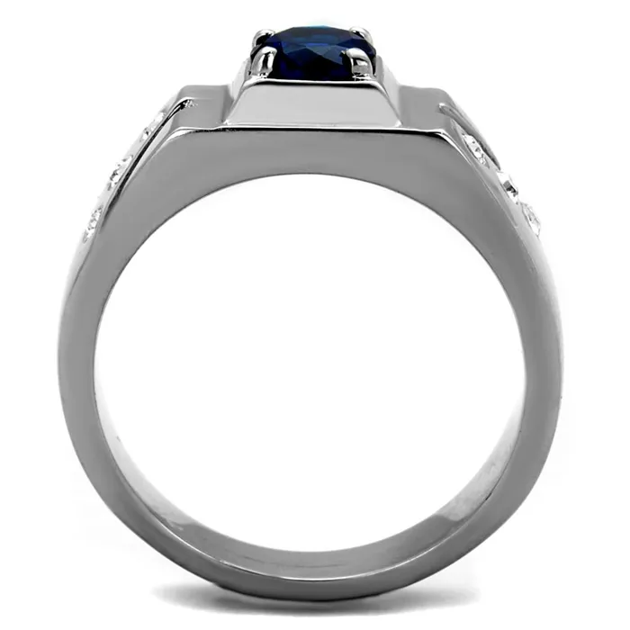 Alamode TK1929 High polished no plating Stainless Steel Ring with Synthetic Synthetic Glass in Montana Rings