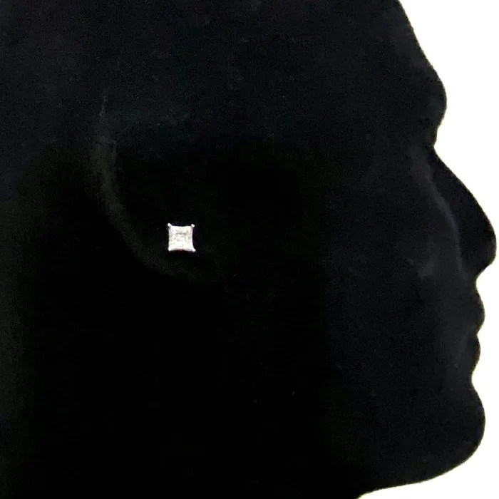 AMERICAN TIME Earrings 925 Sterling Silver Iced CZ Micro Pave Kite Earrings 7MM AMERICAN TIME Earrings 925 Sterling Silver Iced CZ Micro Pave Kite Earrings 7MM