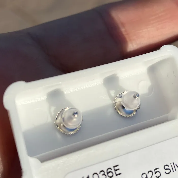 AMERICAN TIME Earrings 925 Sterling Silver Iced CZ Micro Pave Kite Earrings 7MM AMERICAN TIME Earrings 925 Sterling Silver Iced CZ Micro Pave Kite Earrings 7MM