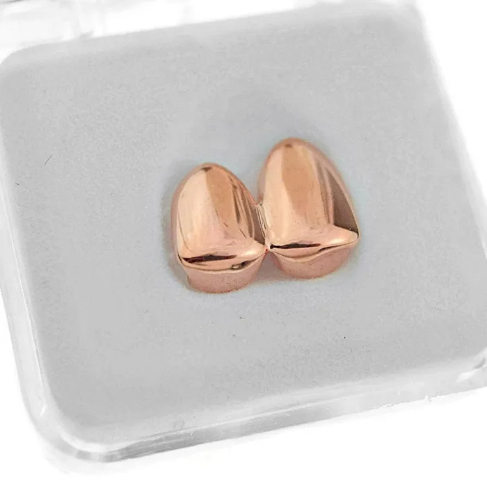Bling Cartel Admin Earrings 14K Rose Gold Plated Double Tooth Caps Right Hand Bling Cartel Admin Earrings 14K Rose Gold Plated Double Tooth Caps Right Hand