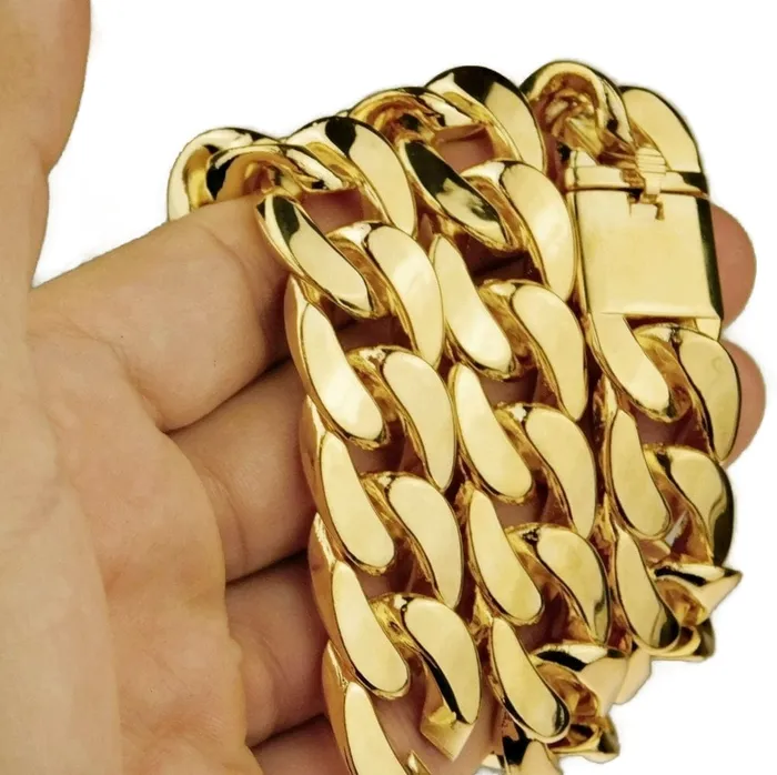 Bling Cartel Admin Necklaces 18k Gold Plated 18 x 18MM Plain Cuban Chain Necklace