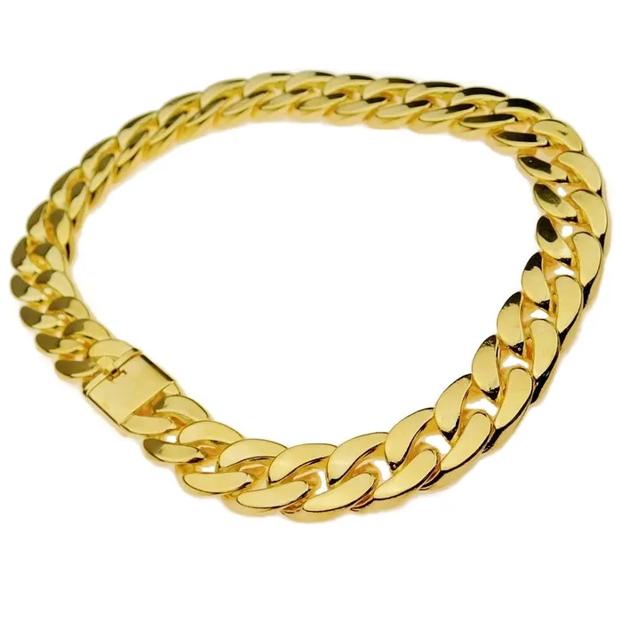 Bling Cartel Admin Necklaces 18k Gold Plated 18 x 18MM Plain Cuban Chain Necklace