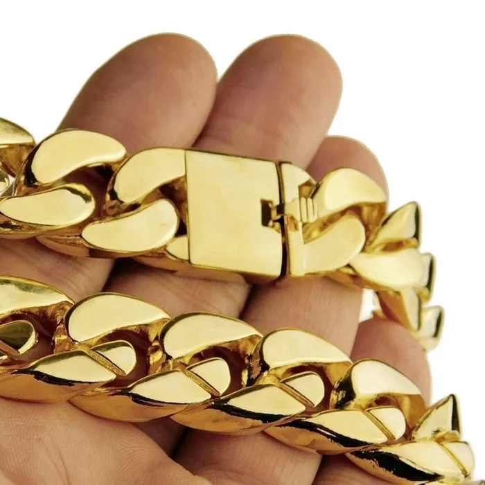 Bling Cartel Admin Necklaces 18k Gold Plated 18 x 18MM Plain Cuban Chain Necklace
