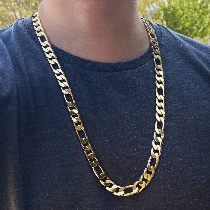 Bling Cartel Admin Necklaces 18k Gold Plated Figaro Link Chain Necklace 12MM Thick 30 Inch Bling Cartel Admin Necklaces 18k Gold Plated Figaro Link Chain Necklace 12MM Thick 30 Inch