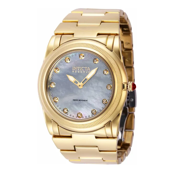 Bracelets Invicta Invicta Womens Quartz Watch Reserve Slim Mop Dial Yellow Gold Bracelet 41093