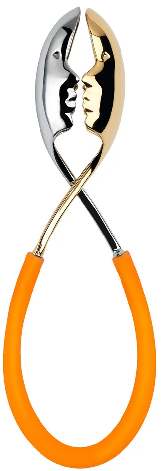 Bugatti Bugatti KISS Salad Tongs Orange Silver Gold Faces Earrings