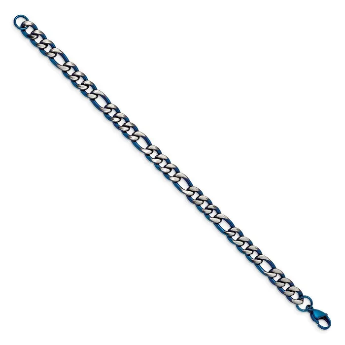 Chisel Bracelets Stainless Steel Brushed and Polished Blue IPplated 75mm 85in Bracelet Chisel Bracelets Stainless Steel Brushed and Polished Blue IPplated 75mm 85in Bracelet