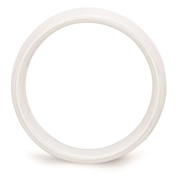 Chisel Ceramic White 8mm Polished Band Rings Chisel Ceramic White 8mm Polished Band Rings