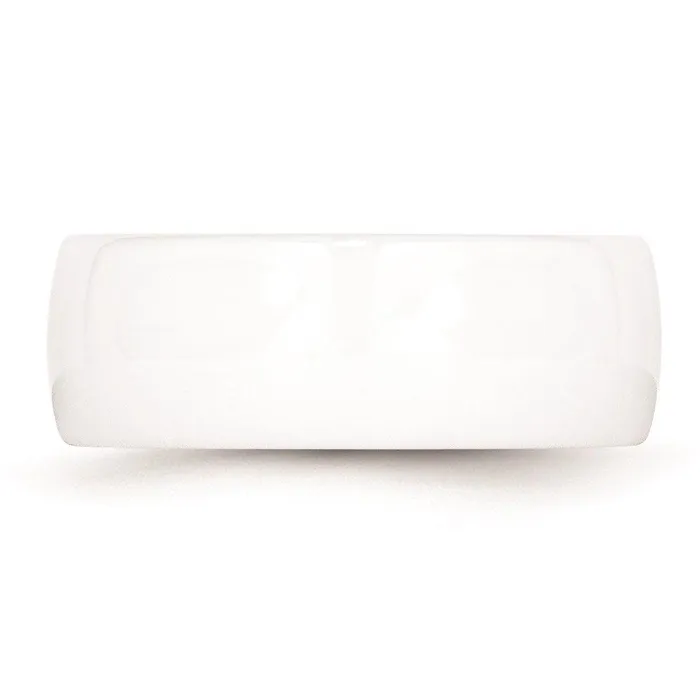 Chisel Ceramic White 8mm Polished Band Rings Chisel Ceramic White 8mm Polished Band Rings