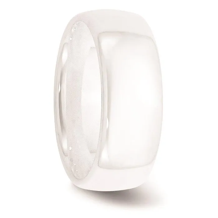 Chisel Ceramic White 8mm Polished Band Rings Chisel Ceramic White 8mm Polished Band Rings