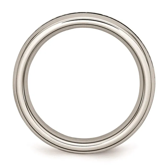 Chisel Rings Stainless Steel 4mm Black CZ Ring Chisel Rings Stainless Steel 4mm Black CZ Ring