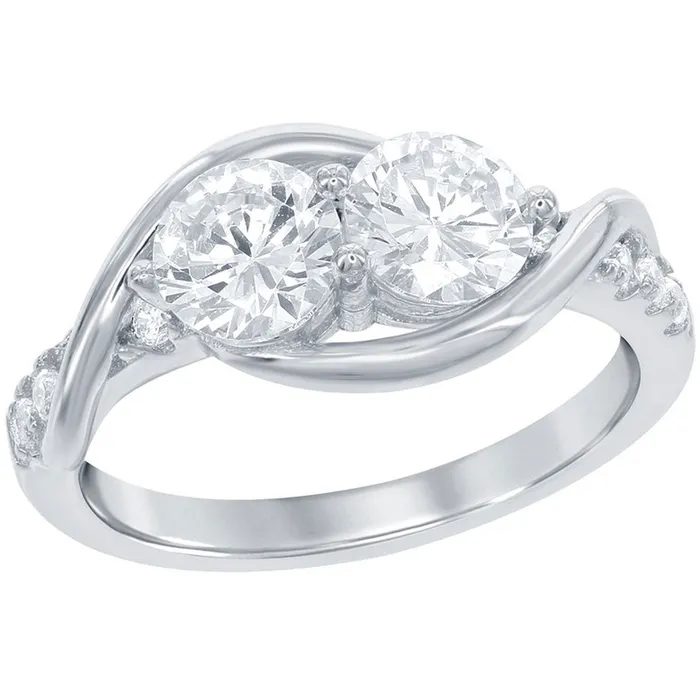 Classic Rings Classic Womens Us2gether TwoStone White CZ Ring W1670