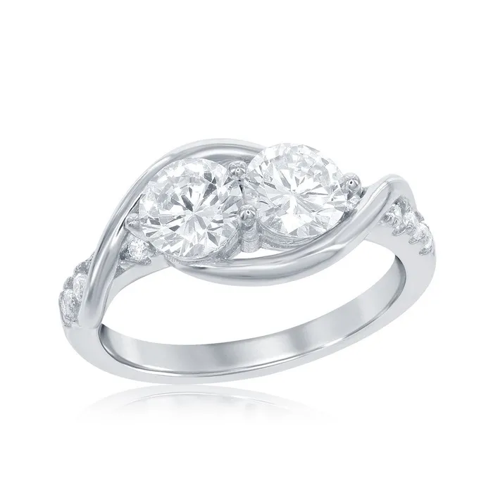 Classic Rings Classic Womens Us2gether TwoStone White CZ Ring W1670