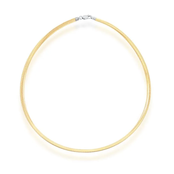Classic Rings Sterling Silver 4mm TwoTone Reversible Omega Chain 16