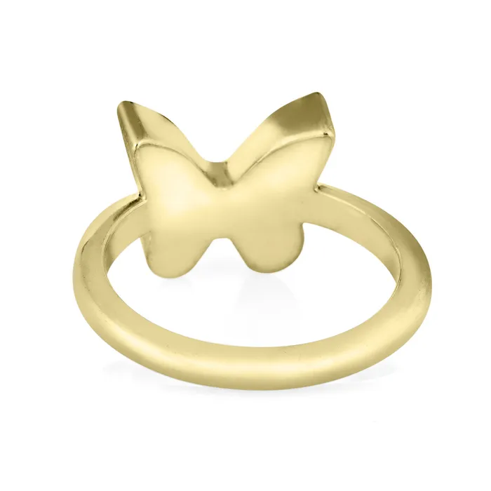 closebymejewelry Butterfly Cremation Ring in 14K Yellow Gold Rings