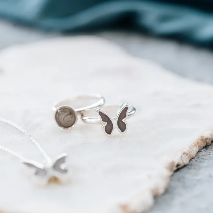 closebymejewelry Butterfly Cremation Ring in 14K Yellow Gold Rings