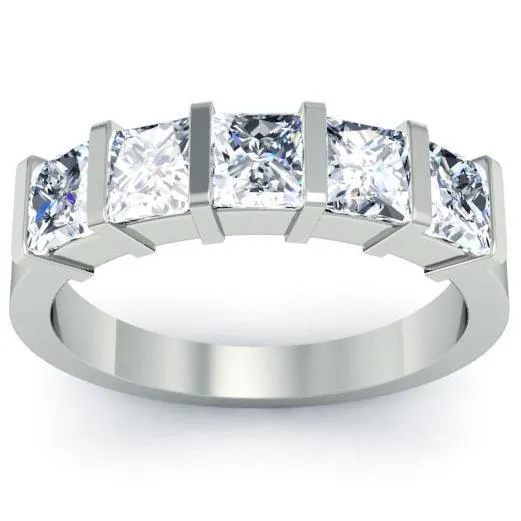 deBebians Rings 200cttw Bar Set Princess Cut Diamond Five Stone Ring