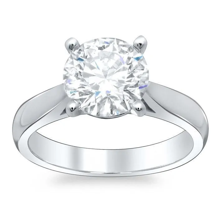 deBebians Round Open Tapered Solitaire Engagement Ring 27mm Rings