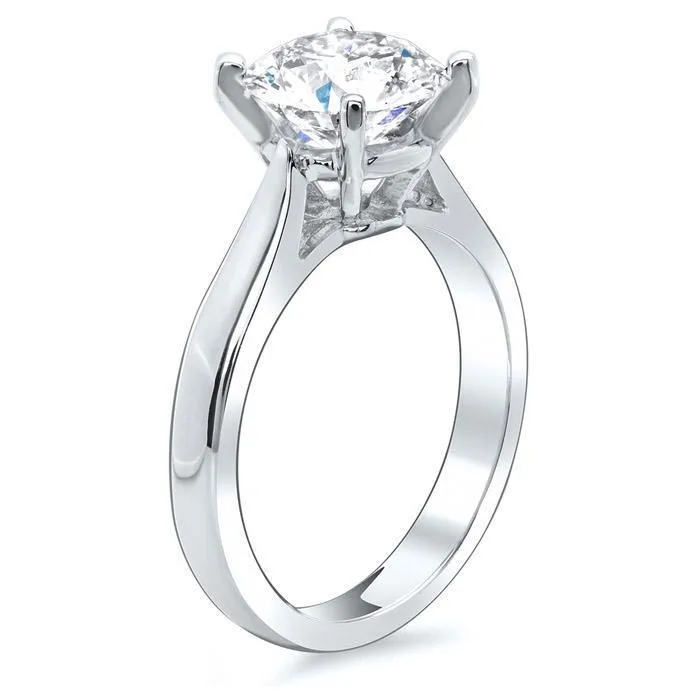 deBebians Round Open Tapered Solitaire Engagement Ring 27mm Rings