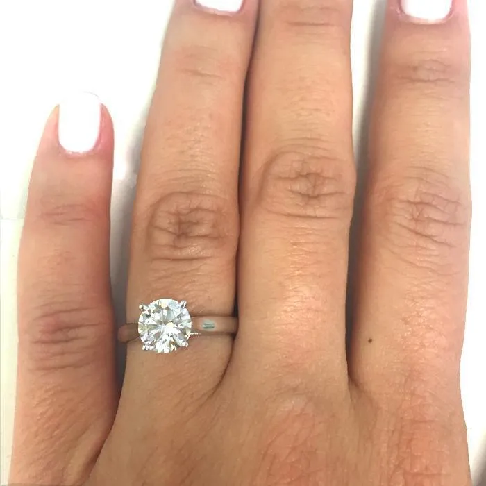 deBebians Round Open Tapered Solitaire Engagement Ring 27mm Rings