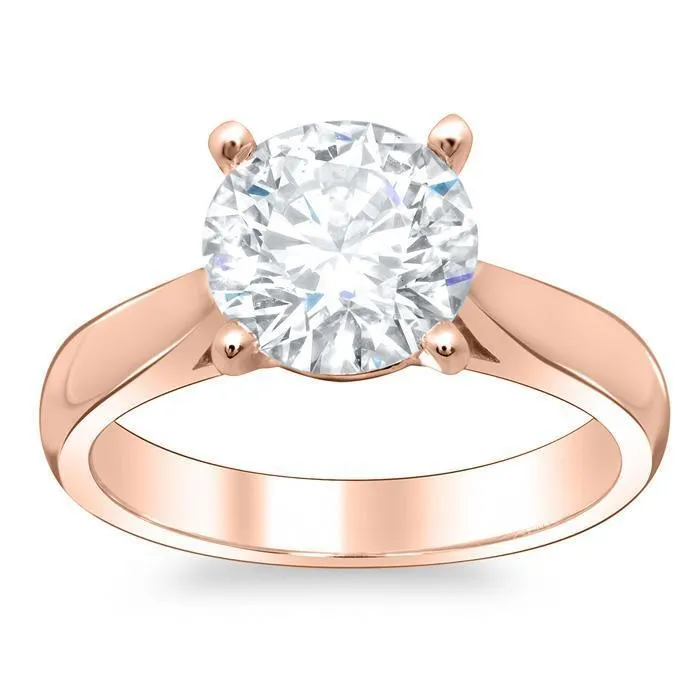 deBebians Round Open Tapered Solitaire Engagement Ring 27mm Rings